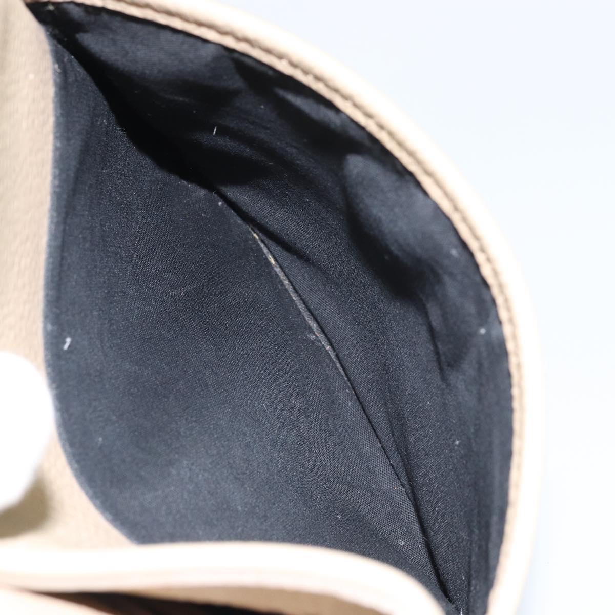 BURBERRY Shoulder Bag Leather Beige Silver Auth ka786