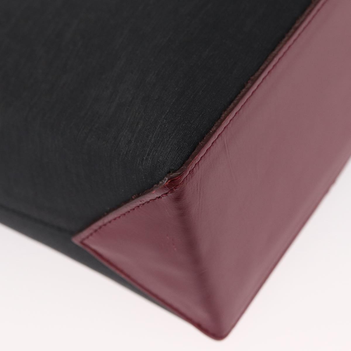 BURBERRY Nova Check Shoulder Bag Nylon Leather Gray Silver Auth ka787