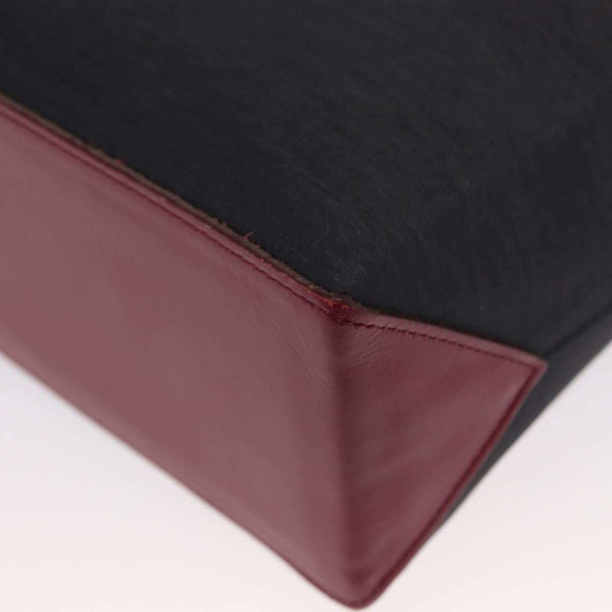 BURBERRY Nova Check Shoulder Bag Nylon Leather Gray Silver Auth ka787