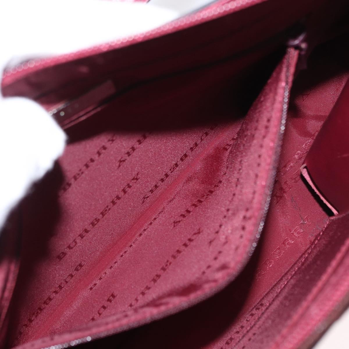 BURBERRY Nova Check Shoulder Bag Nylon Leather Gray Silver Auth ka787