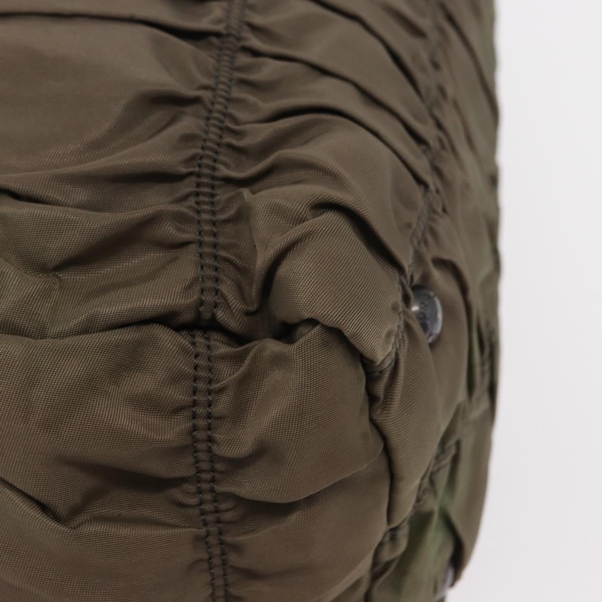 PRADA Shoulder Bag Nylon Leather Gray Auth ka788