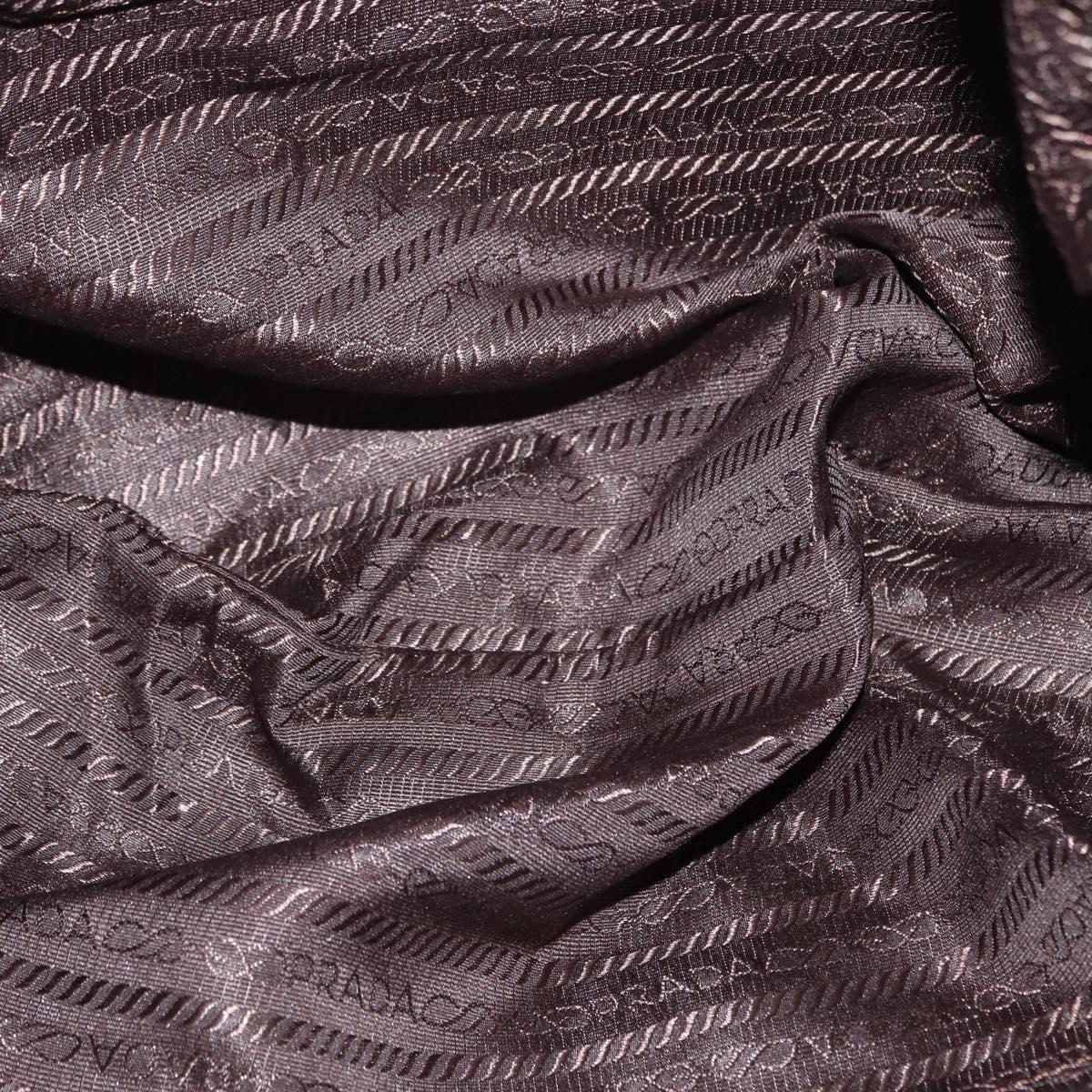 PRADA Shoulder Bag Nylon Leather Gray Auth ka788