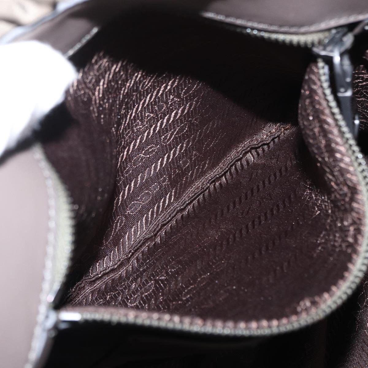 PRADA Shoulder Bag Nylon Leather Gray Auth ka788