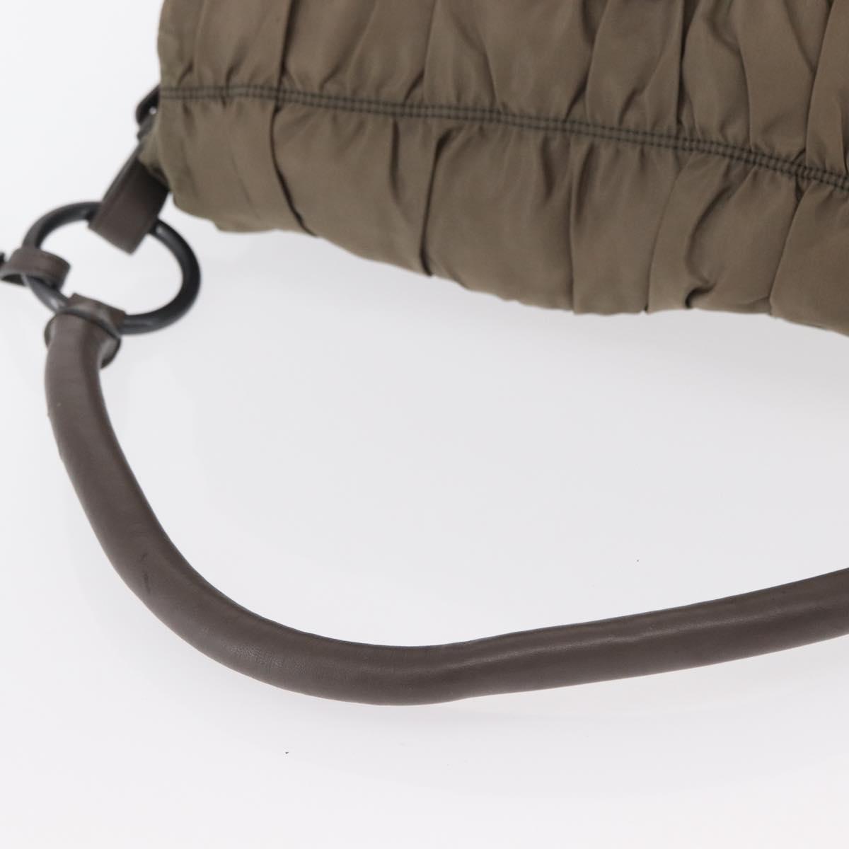 PRADA Shoulder Bag Nylon Leather Gray Auth ka788