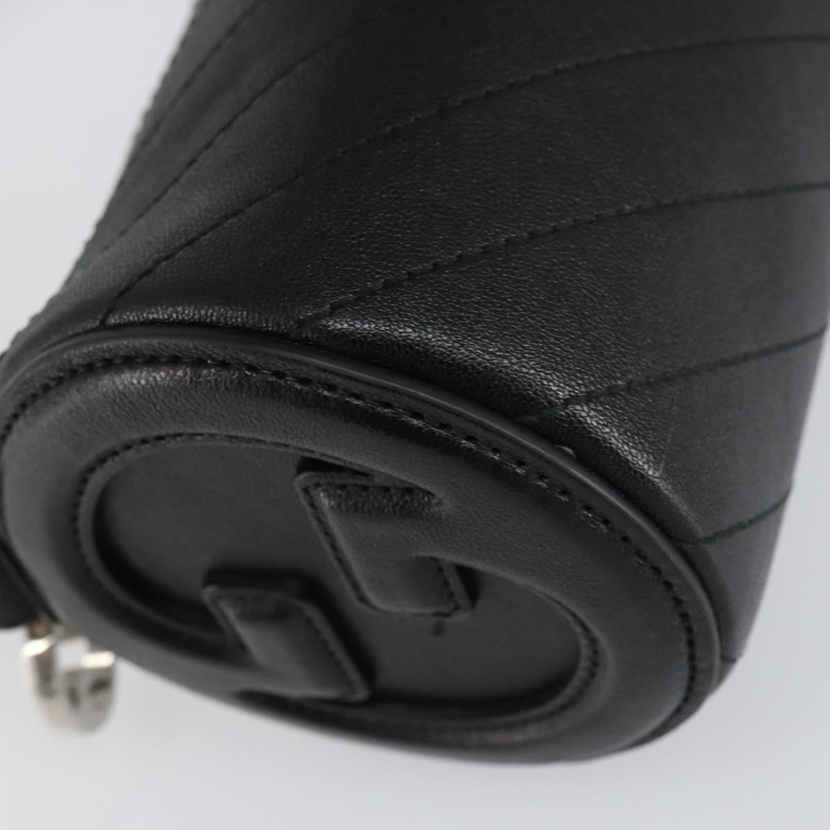 GUCCI Shoulder Bag Leather Black Silver 760170 Auth ka793V