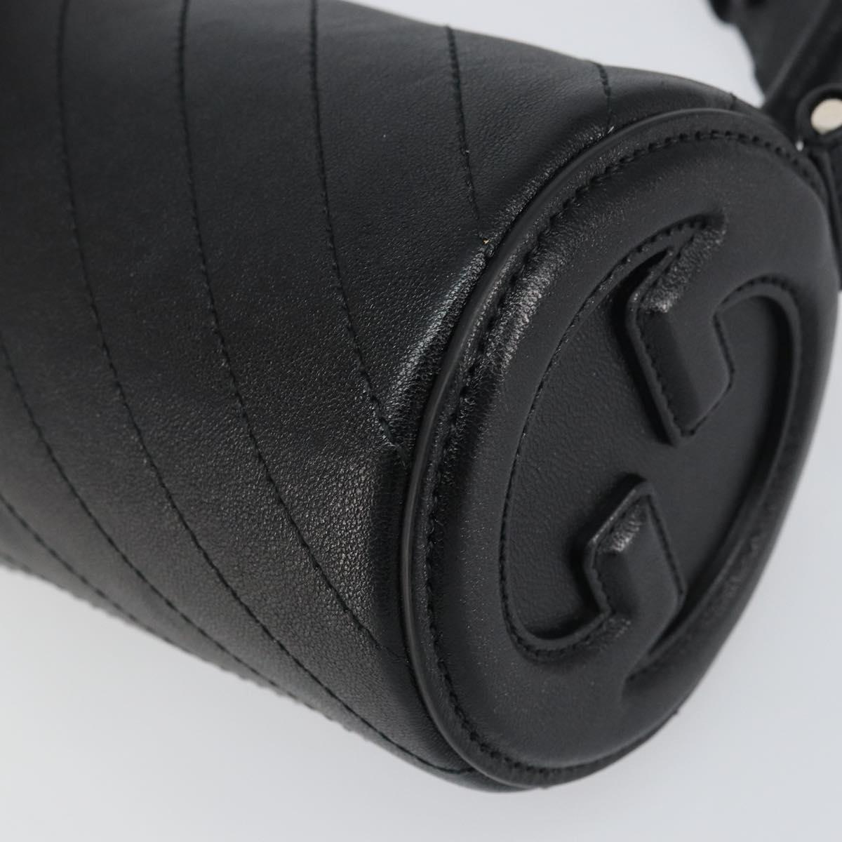 GUCCI Shoulder Bag Leather Black Silver 760170 Auth ka793V