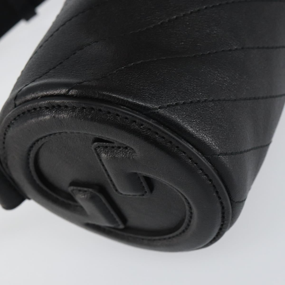 GUCCI Shoulder Bag Leather Black Silver 760170 Auth ka793V