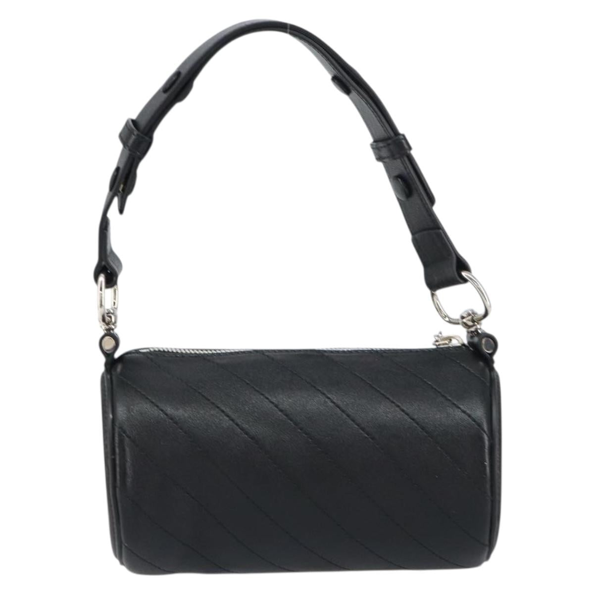 GUCCI Shoulder Bag Leather Black Silver 760170 Auth ka793V