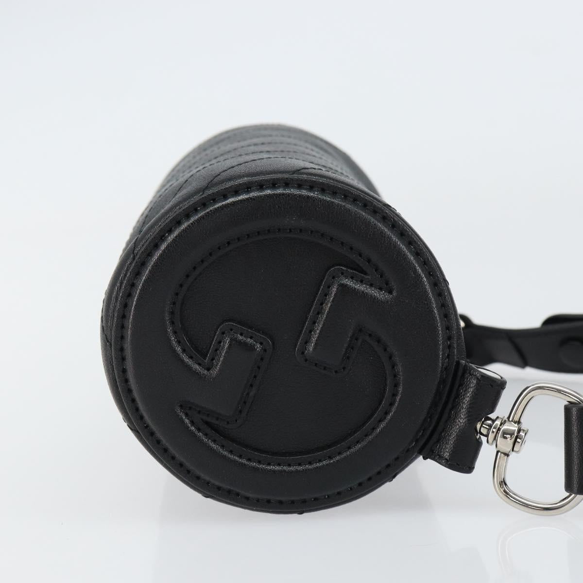 GUCCI Shoulder Bag Leather Black Silver 760170 Auth ka793V