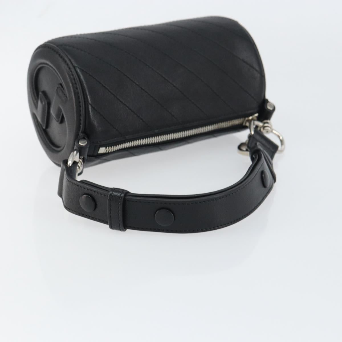 GUCCI Shoulder Bag Leather Black Silver 760170 Auth ka793V