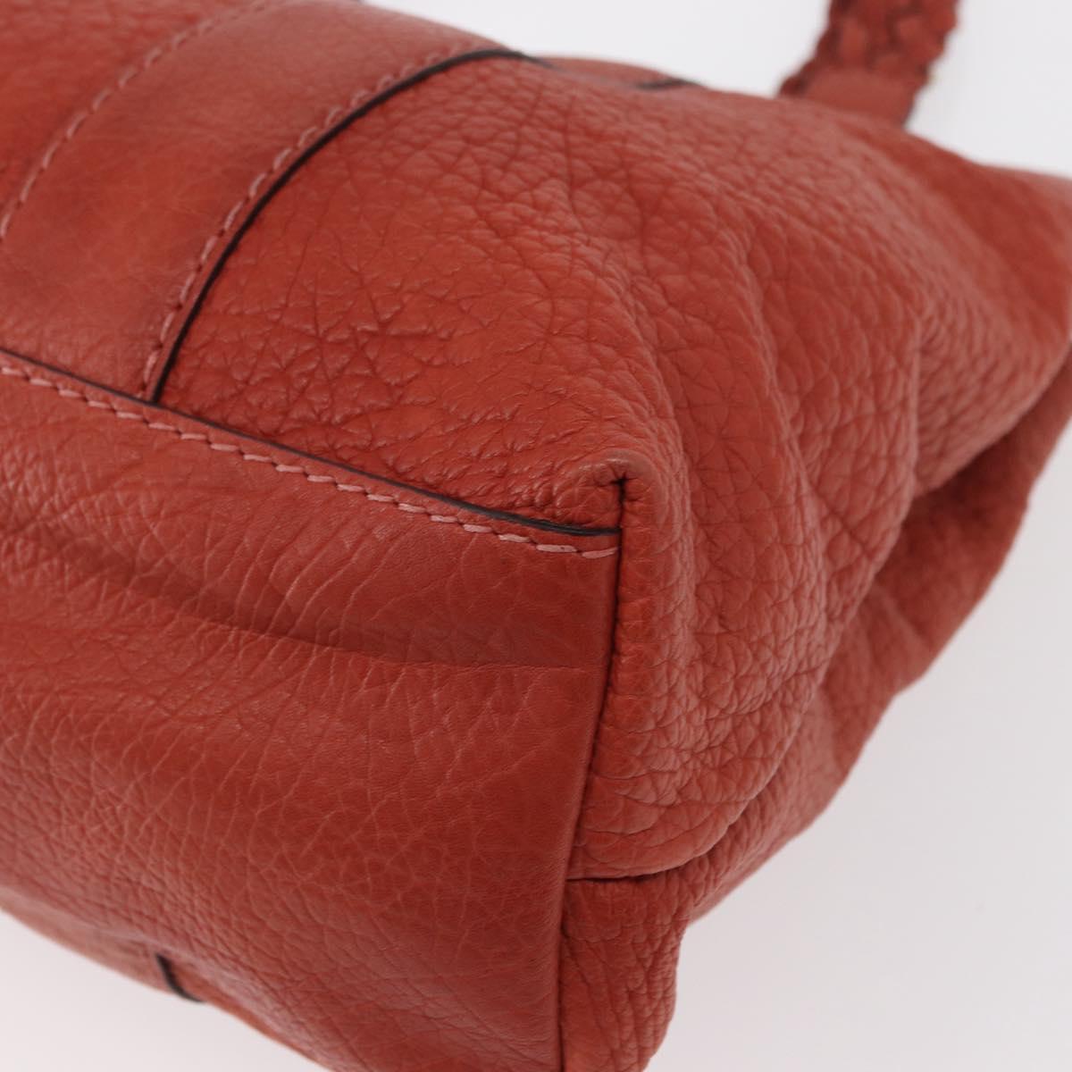 GUCCI Bamboo Hand Bag Leather Red Silver 232947 Auth ka796