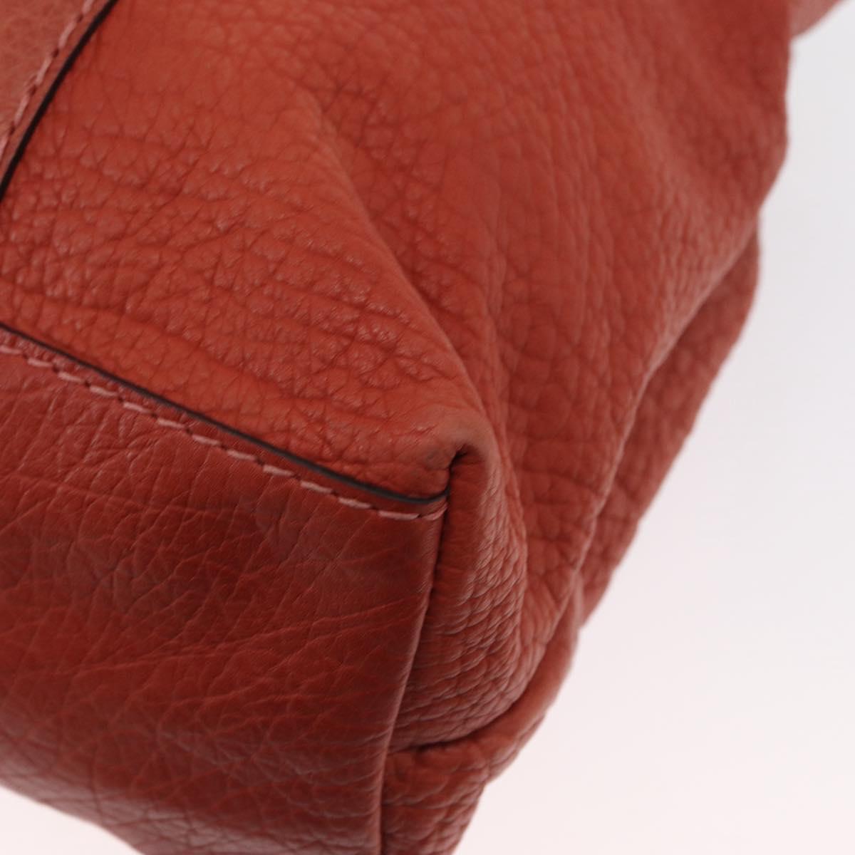 GUCCI Bamboo Hand Bag Leather Red Silver 232947 Auth ka796