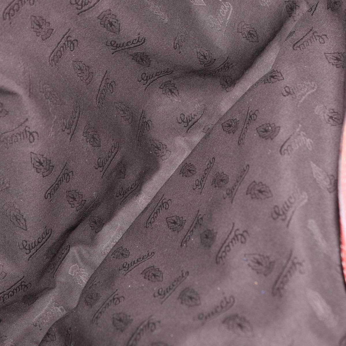 GUCCI Bamboo Hand Bag Leather Red Silver 232947 Auth ka796