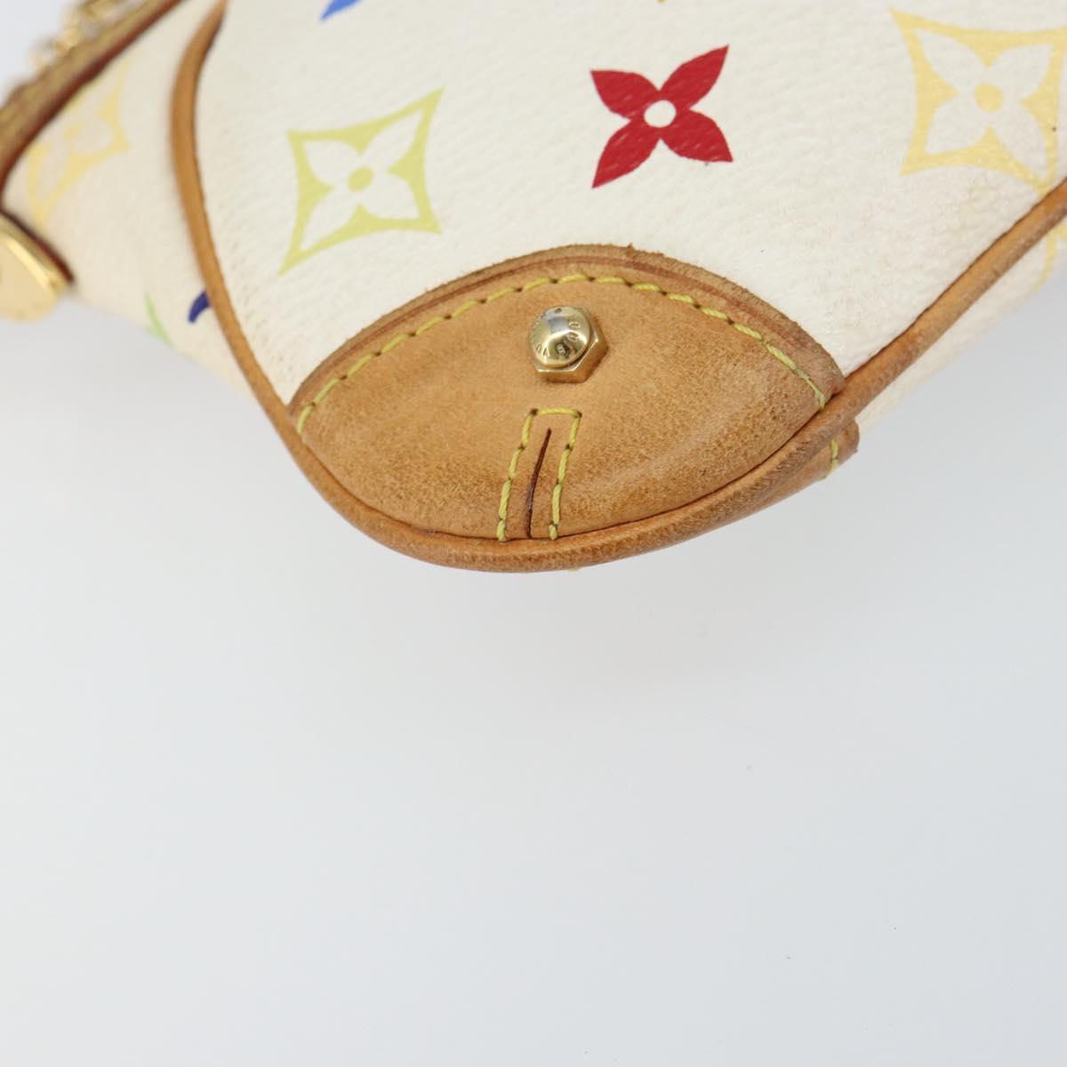 LOUIS VUITTON Multicolor Pochette Mira MM Pouch White M60096 LV Auth ka797SAV