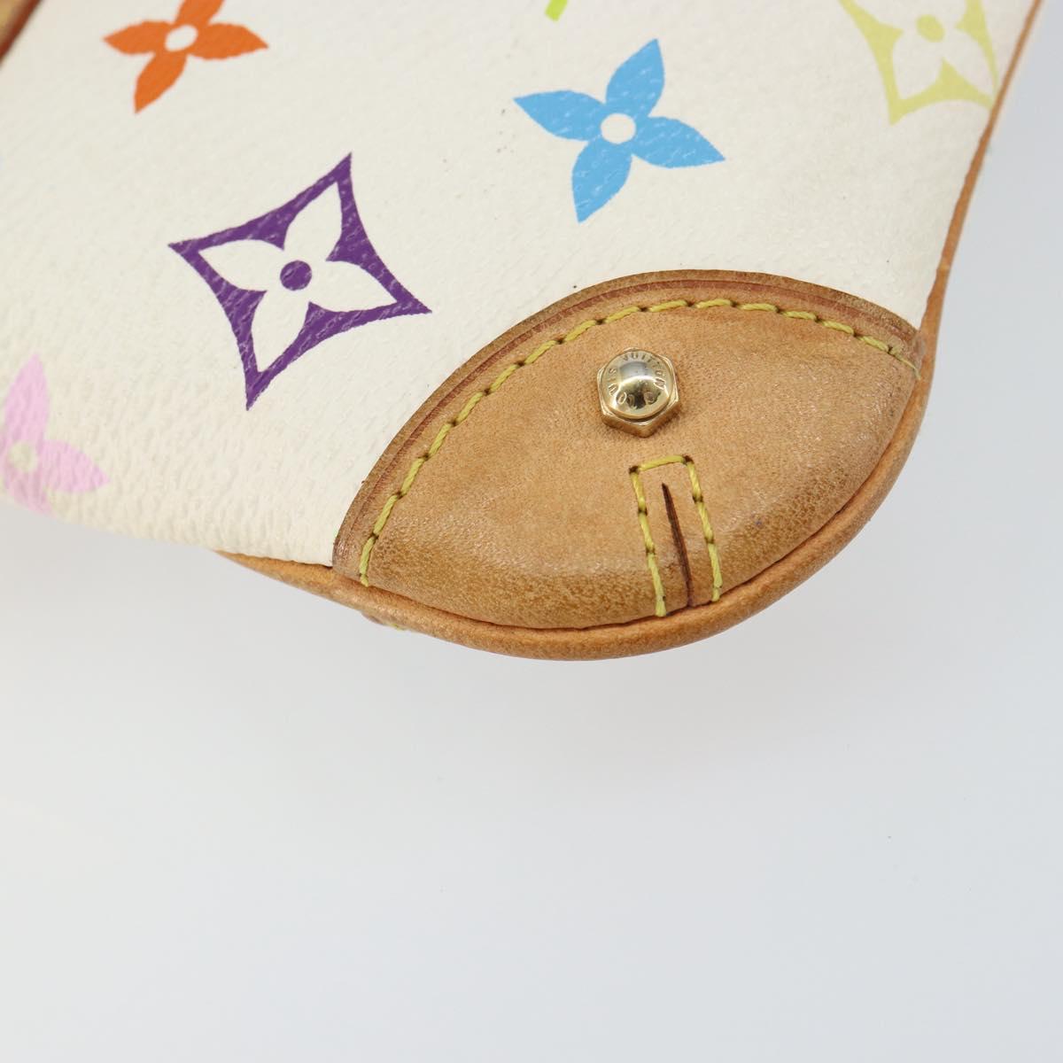 LOUIS VUITTON Multicolor Pochette Mira MM Pouch White M60096 LV Auth ka797SAV
