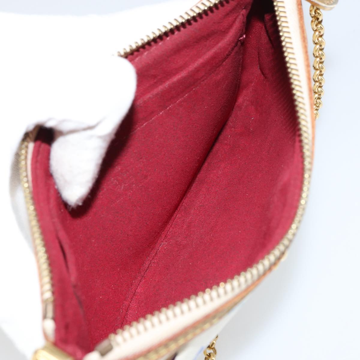 LOUIS VUITTON Multicolor Pochette Mira MM Pouch White M60096 LV Auth ka797SAV