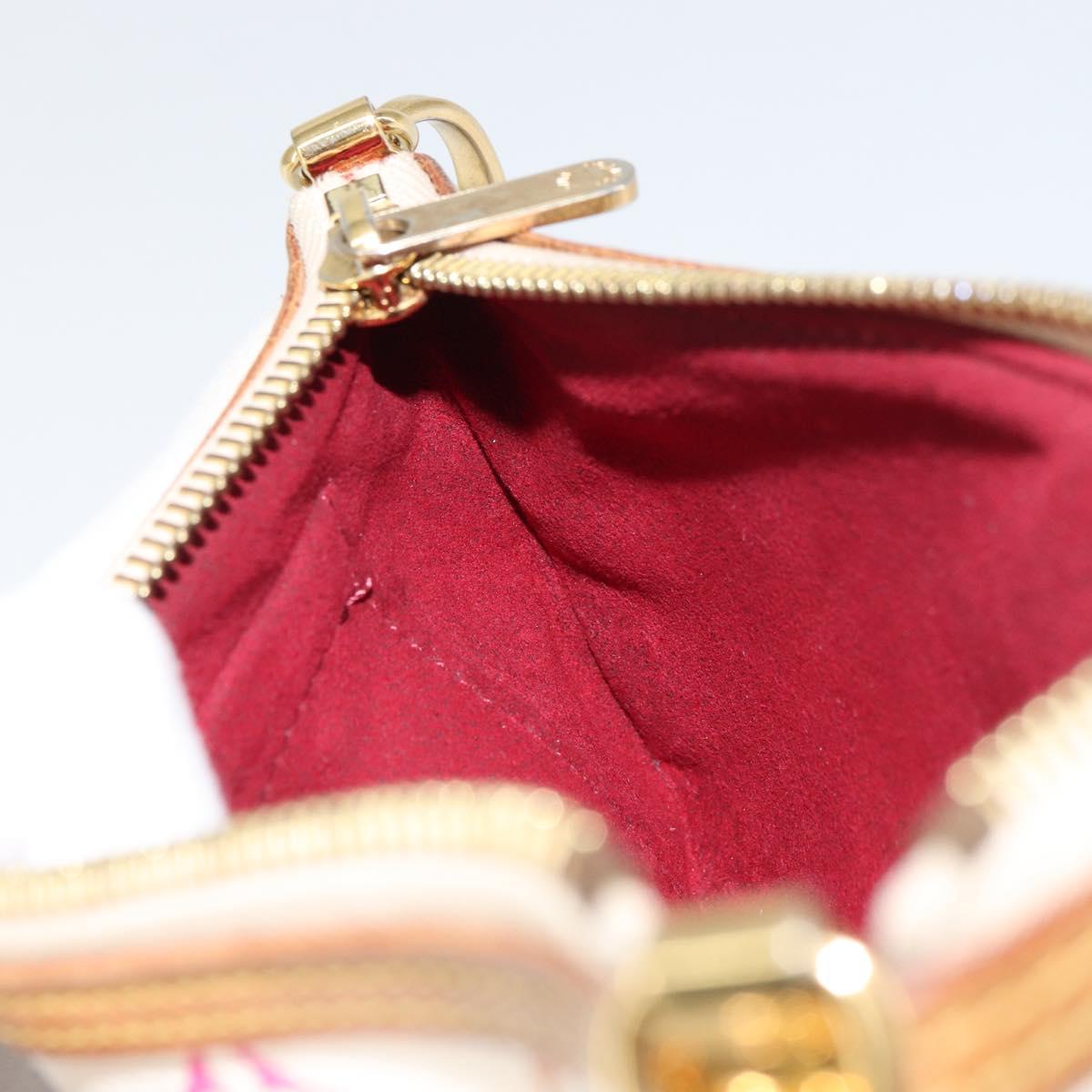 LOUIS VUITTON Multicolor Pochette Mira MM Pouch White M60096 LV Auth ka797SAV