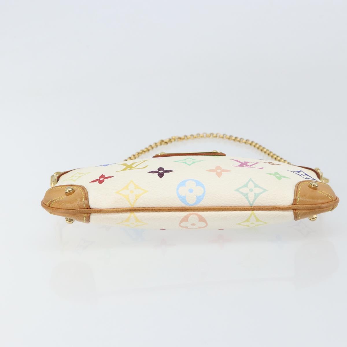 LOUIS VUITTON Multicolor Pochette Mira MM Pouch White M60096 LV Auth ka797SAV