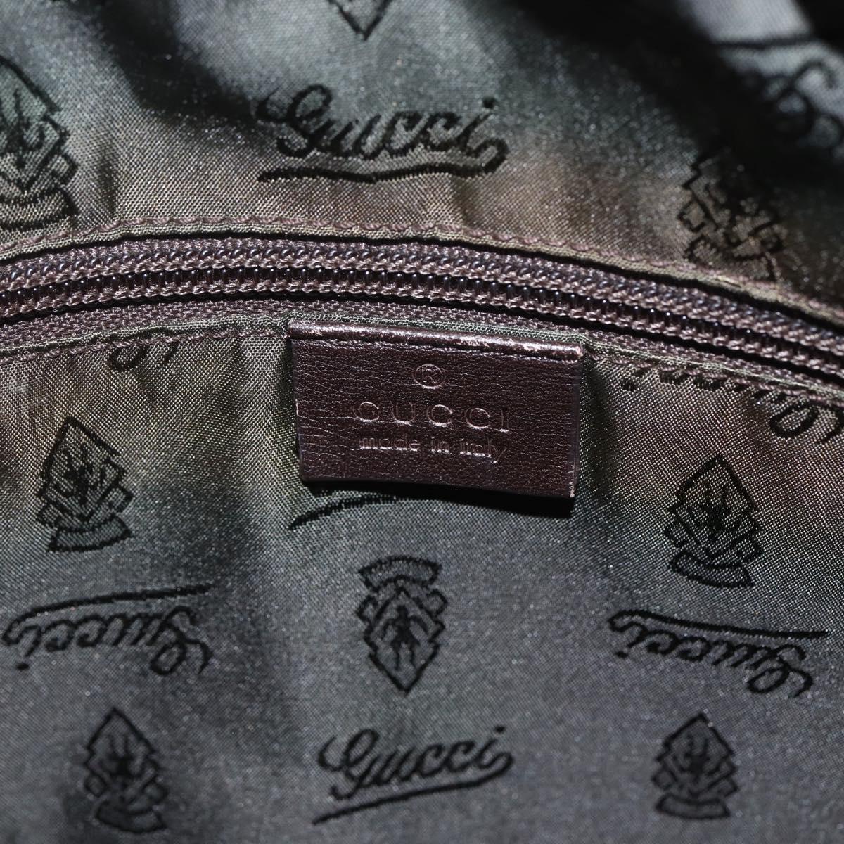 GUCCI Guccissima GG Canvas Shoulder Bag Leather Brown Gold 201448 Auth ka814