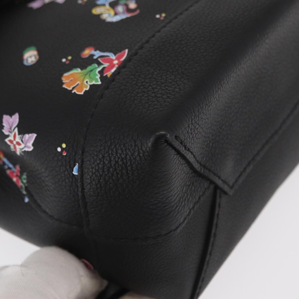 LOUIS VUITTON Floral Print Rock Me Backpack Leather Black M54848 Auth ka827M