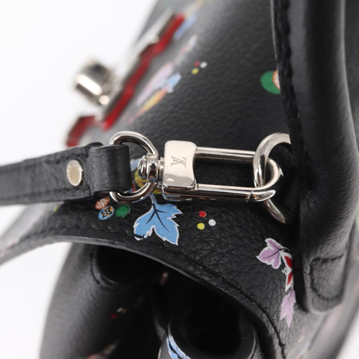 LOUIS VUITTON Floral Print Rock Me Backpack Leather Black M54848 Auth ka827M