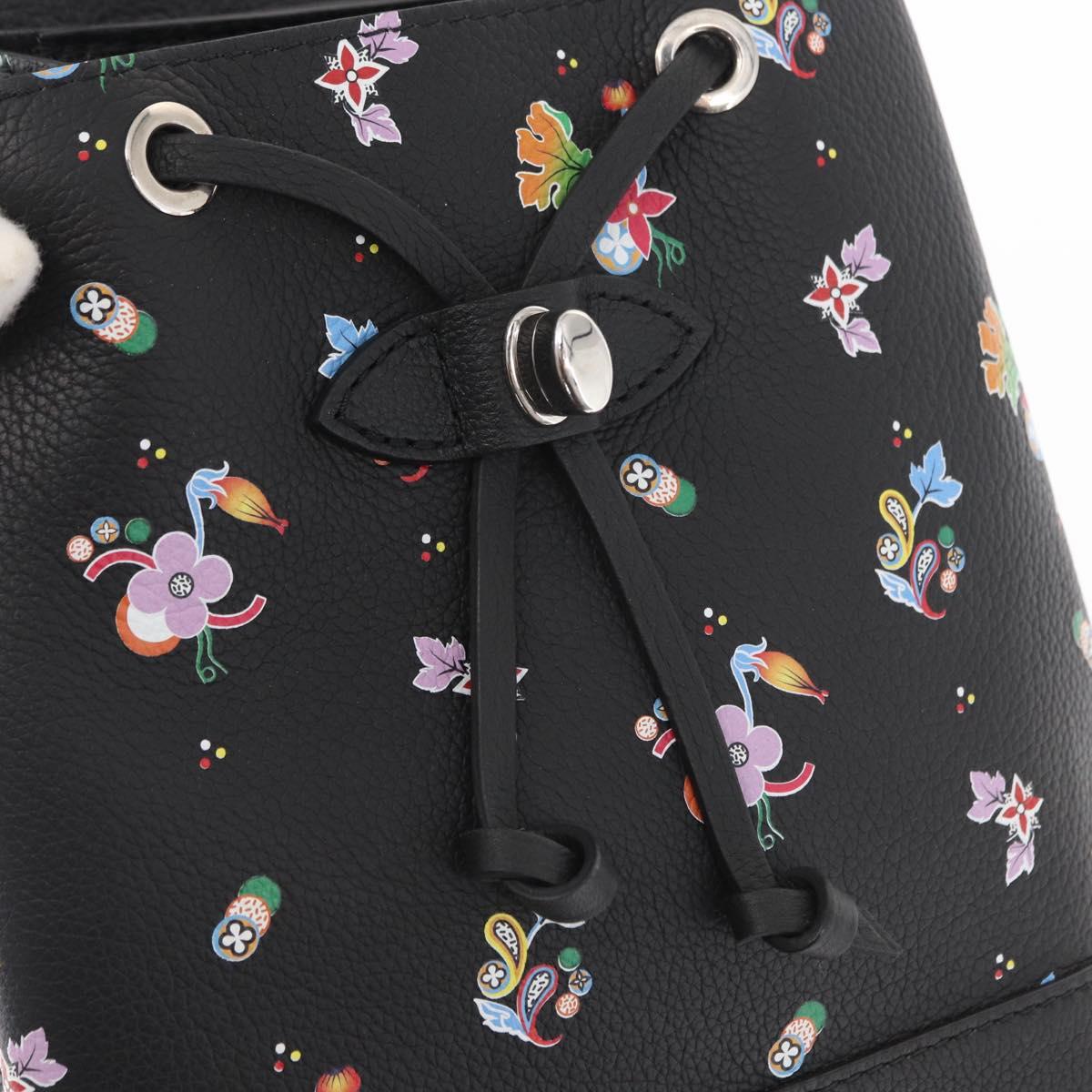 LOUIS VUITTON Floral Print Rock Me Backpack Leather Black M54848 Auth ka827M