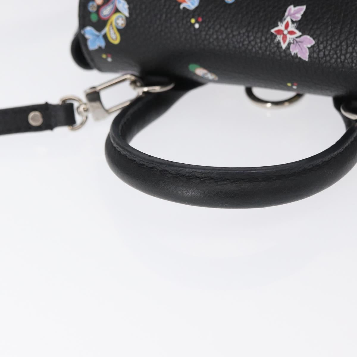 LOUIS VUITTON Floral Print Rock Me Backpack Leather Black M54848 Auth ka827M