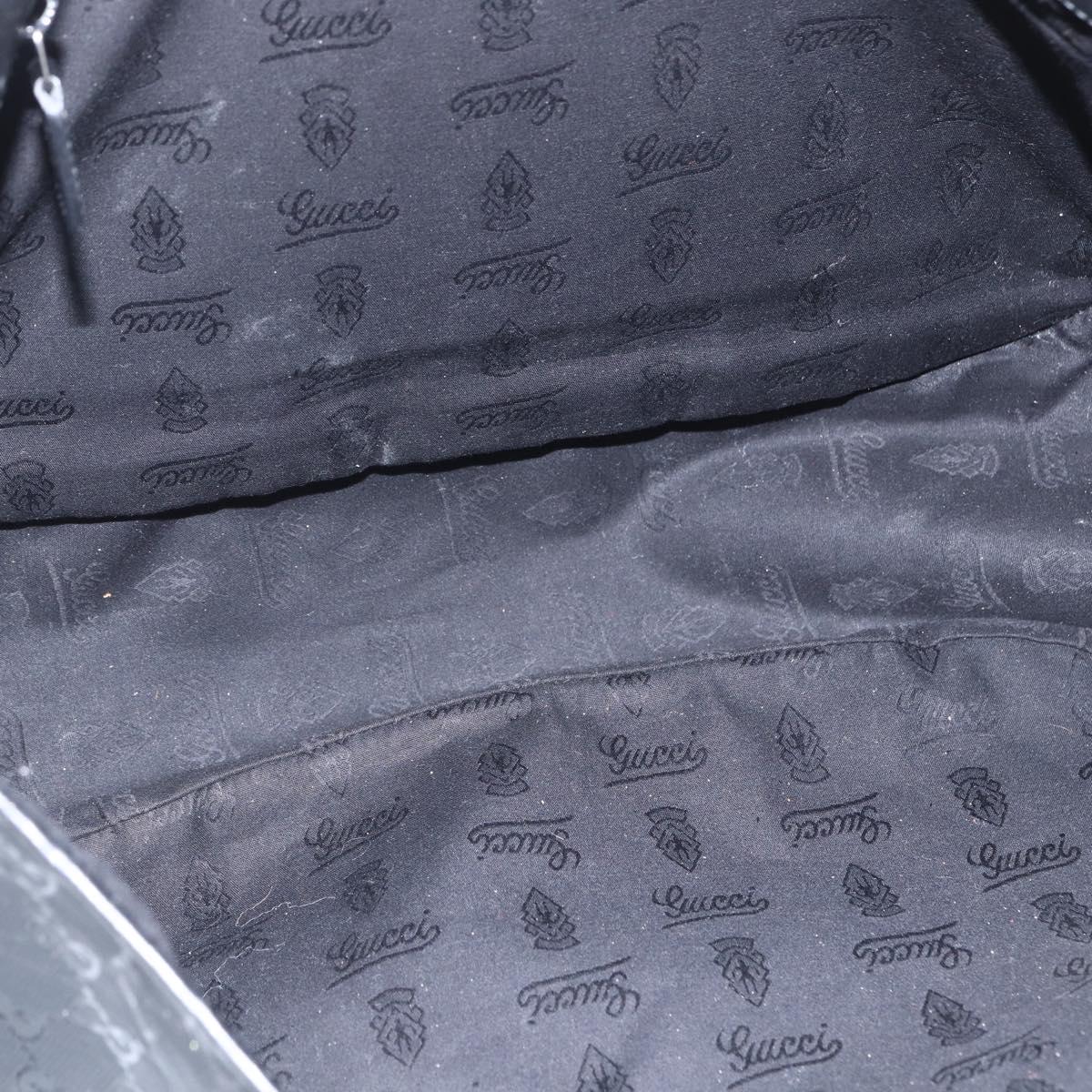 GUCCI GG implementation Bag Coated Canvas Black Silver 201725 Auth ka831