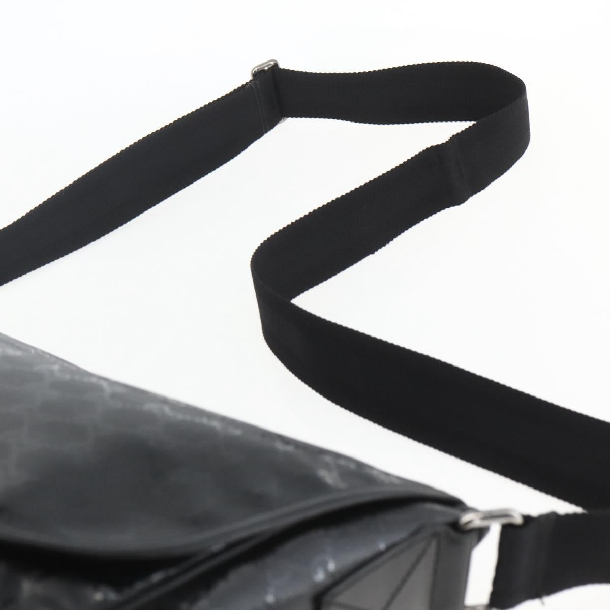 GUCCI GG implementation Bag Coated Canvas Black Silver 201725 Auth ka831