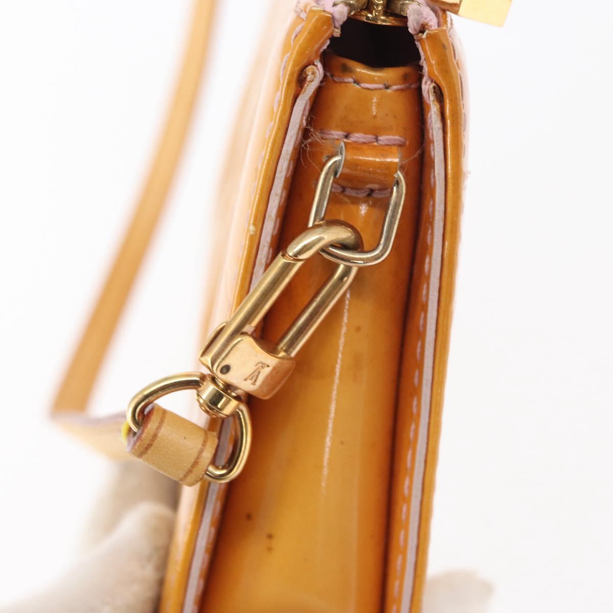 LOUIS VUITTON Monogram Vernis Lexington Pouch Marshmallow Pink M91057 Auth ka833