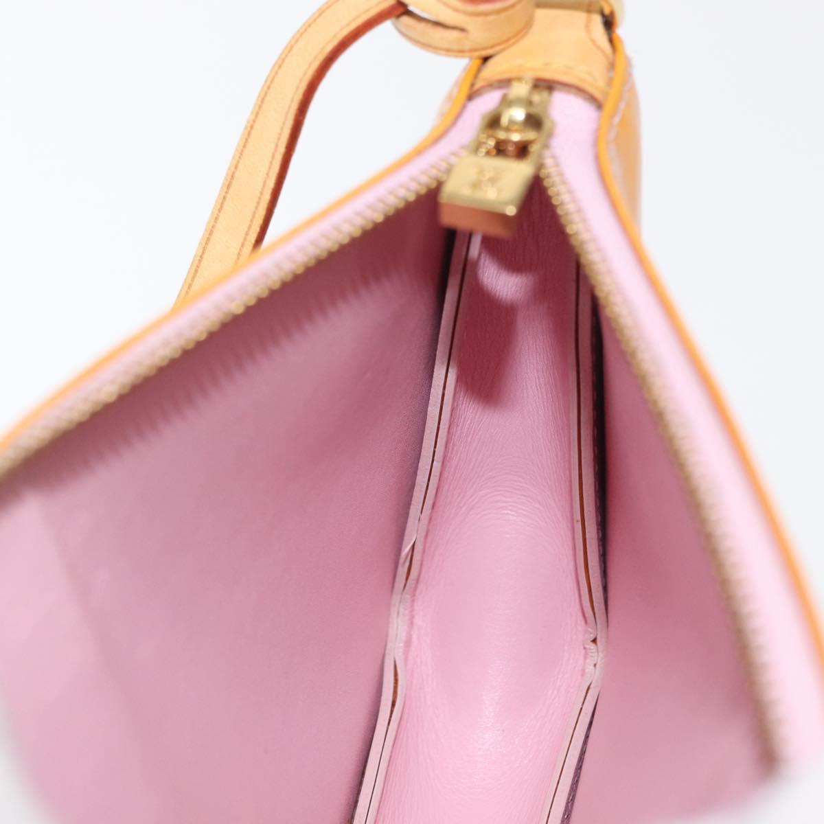 LOUIS VUITTON Monogram Vernis Lexington Pouch Marshmallow Pink M91057 Auth ka833