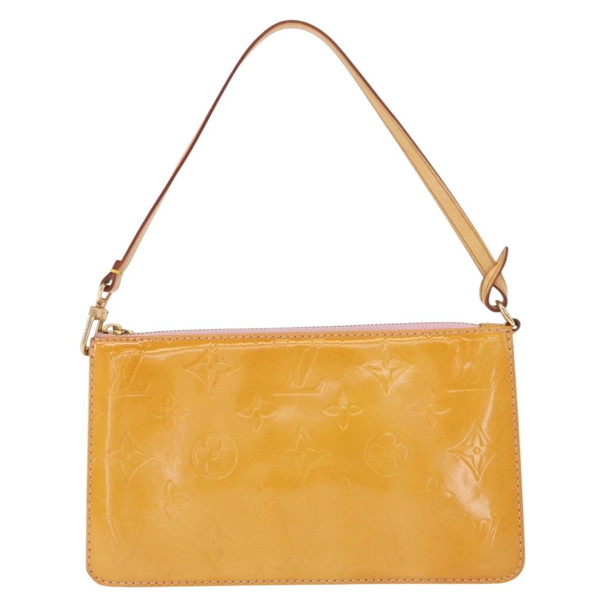 LOUIS VUITTON Monogram Vernis Lexington Pouch Marshmallow Pink M91057 Auth ka833