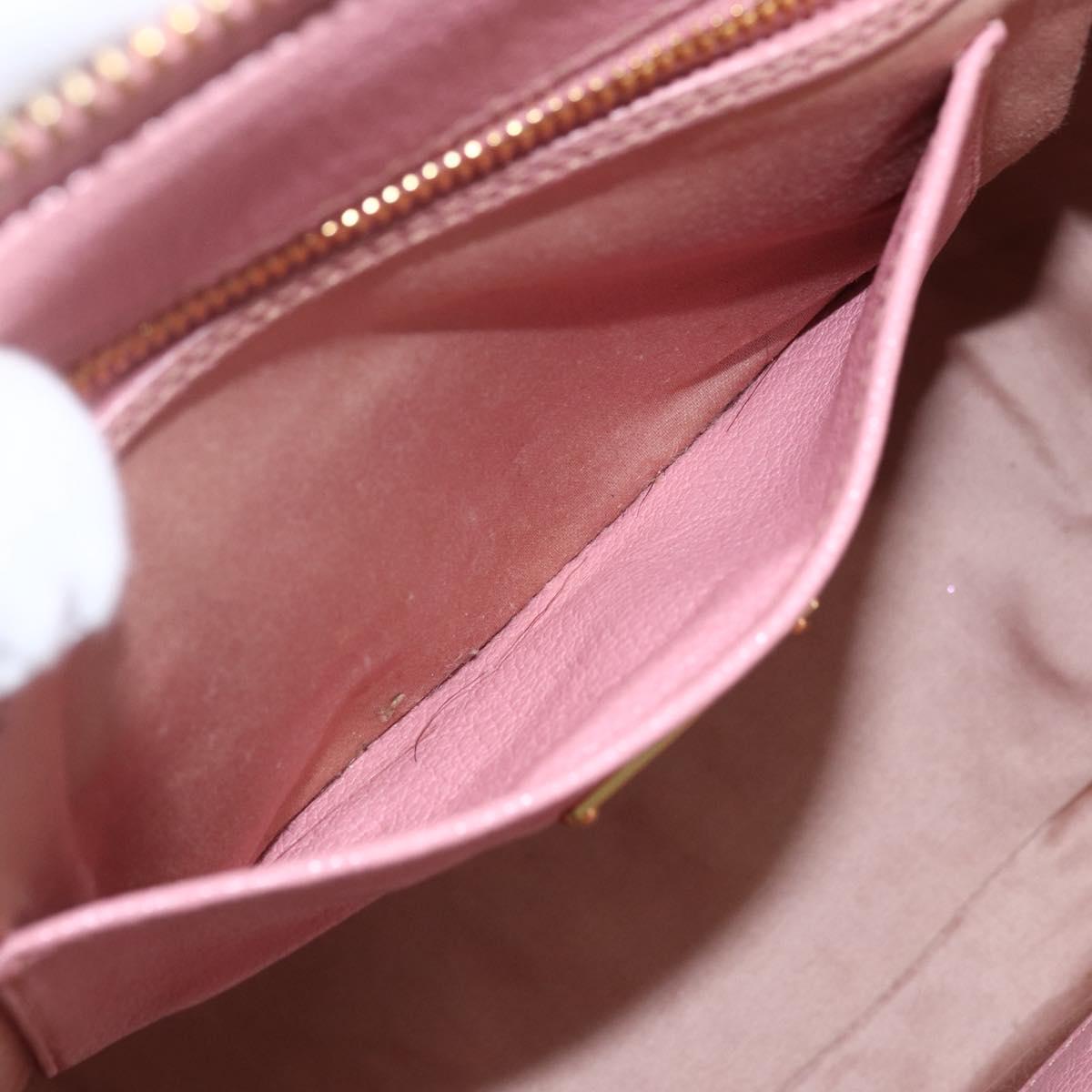 Miu Miu Hand Bag Leather 2way Pink Gold Auth ka838