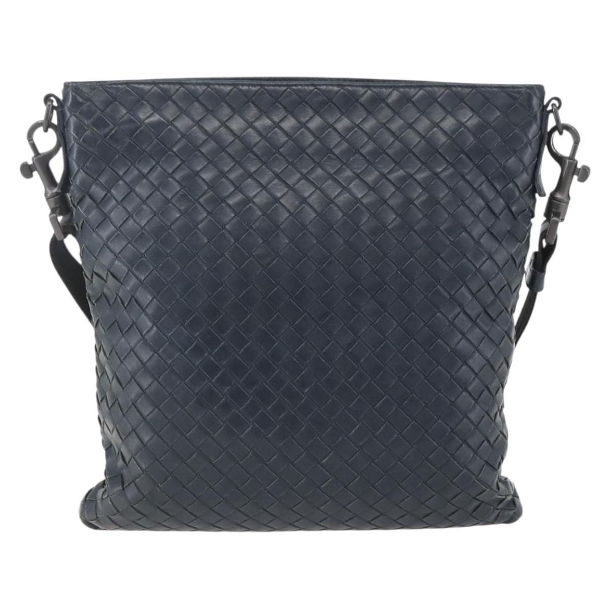 BOTTEGA VENETA INTRECCIATO Shoulder Bag Leather Navy Auth ka844