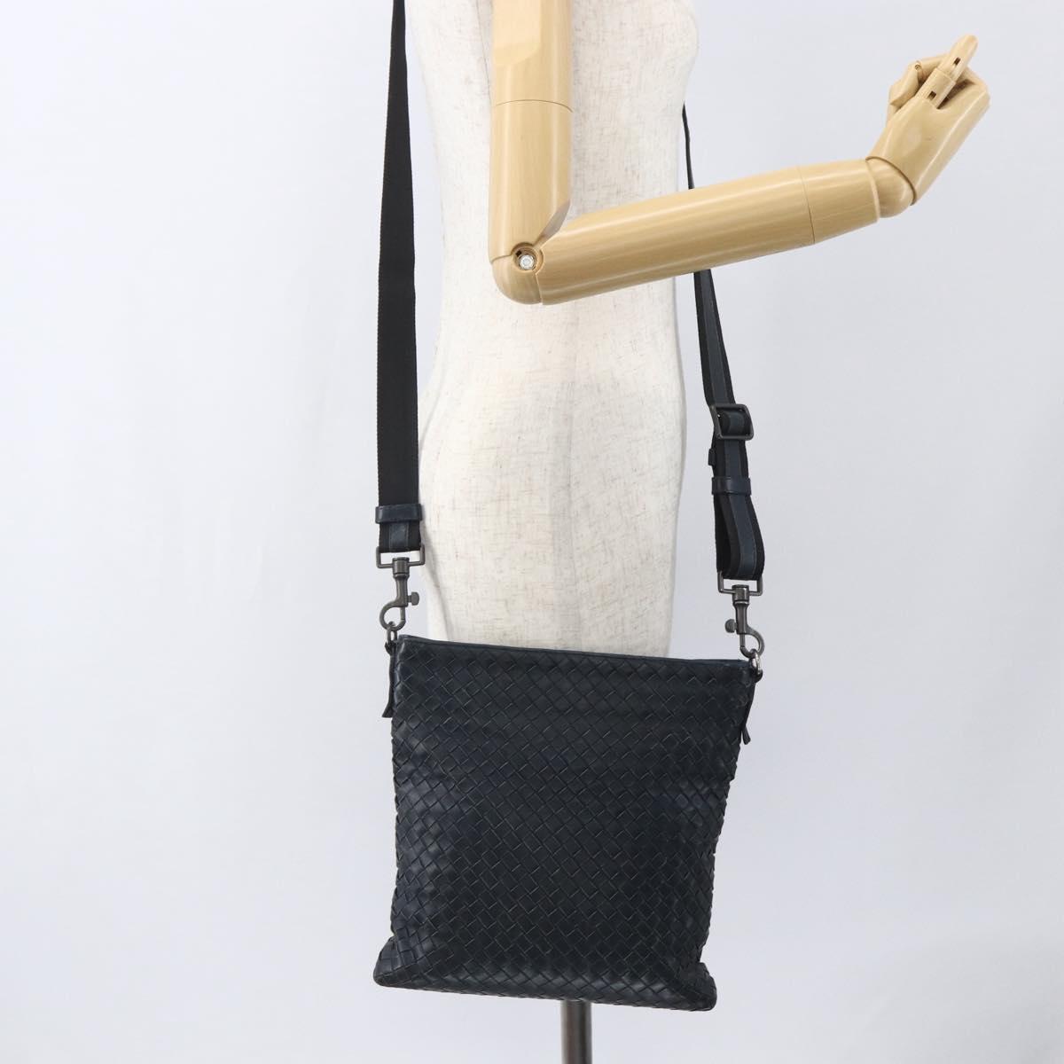 BOTTEGA VENETA INTRECCIATO Shoulder Bag Leather Navy Auth ka844