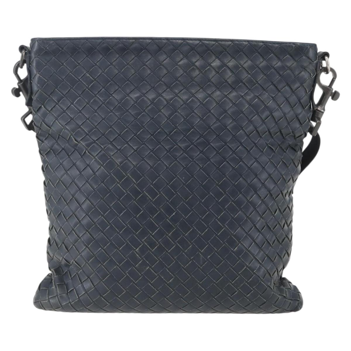 BOTTEGA VENETA INTRECCIATO Shoulder Bag Leather Navy Auth ka844