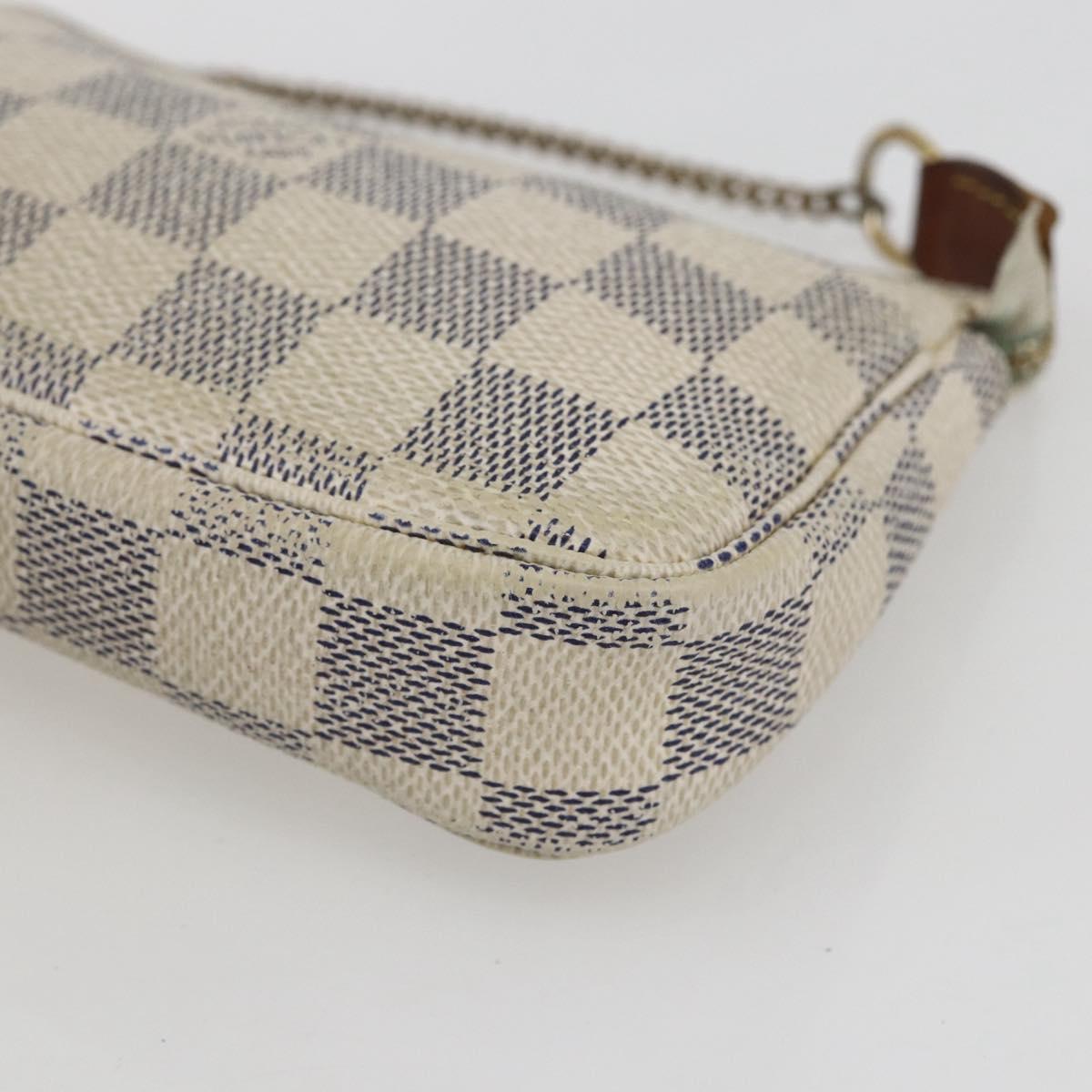 LOUIS VUITTON Damier Azur Mini Pochette Accessoires Pouch N63005 LV Auth ka849