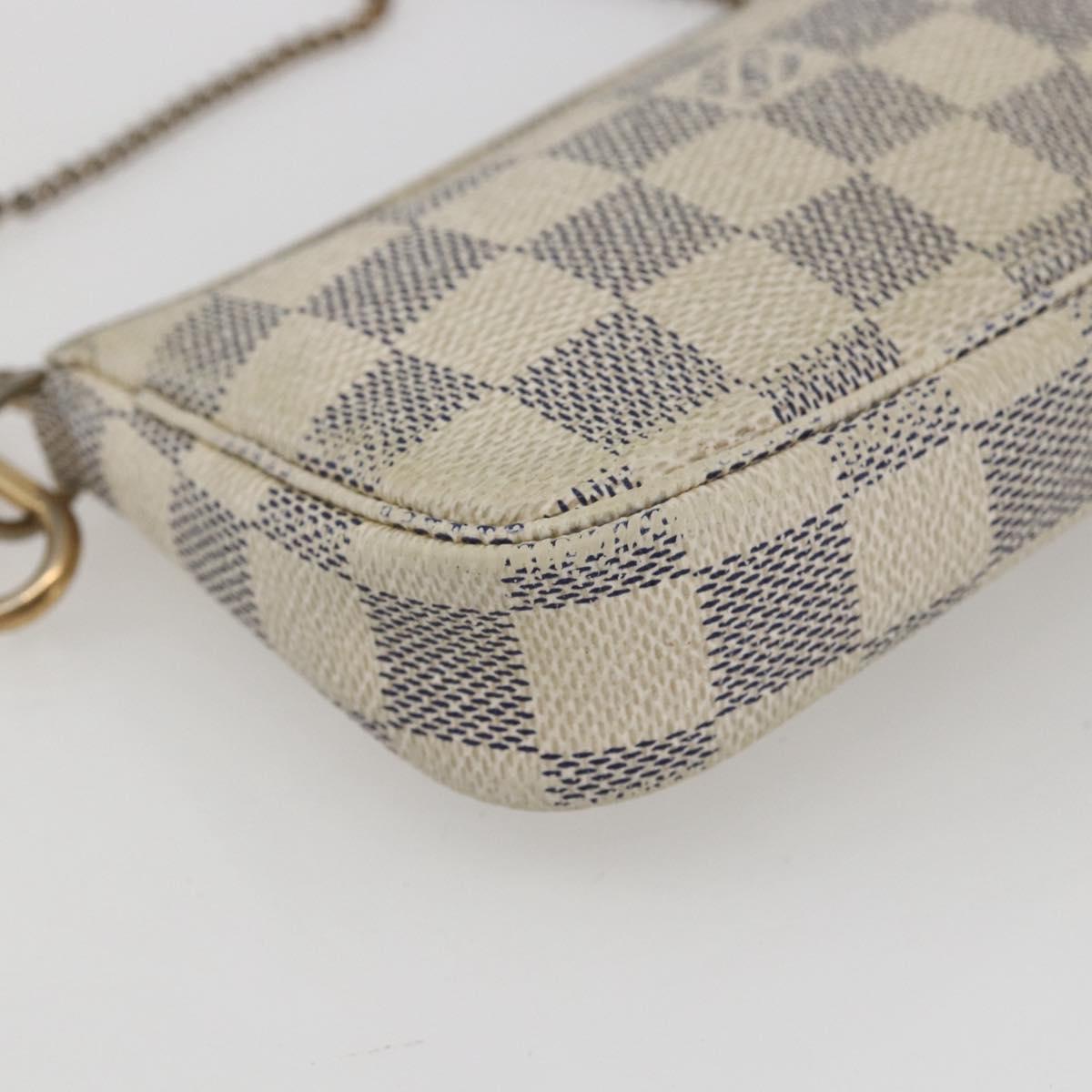 LOUIS VUITTON Damier Azur Mini Pochette Accessoires Pouch N63005 LV Auth ka849