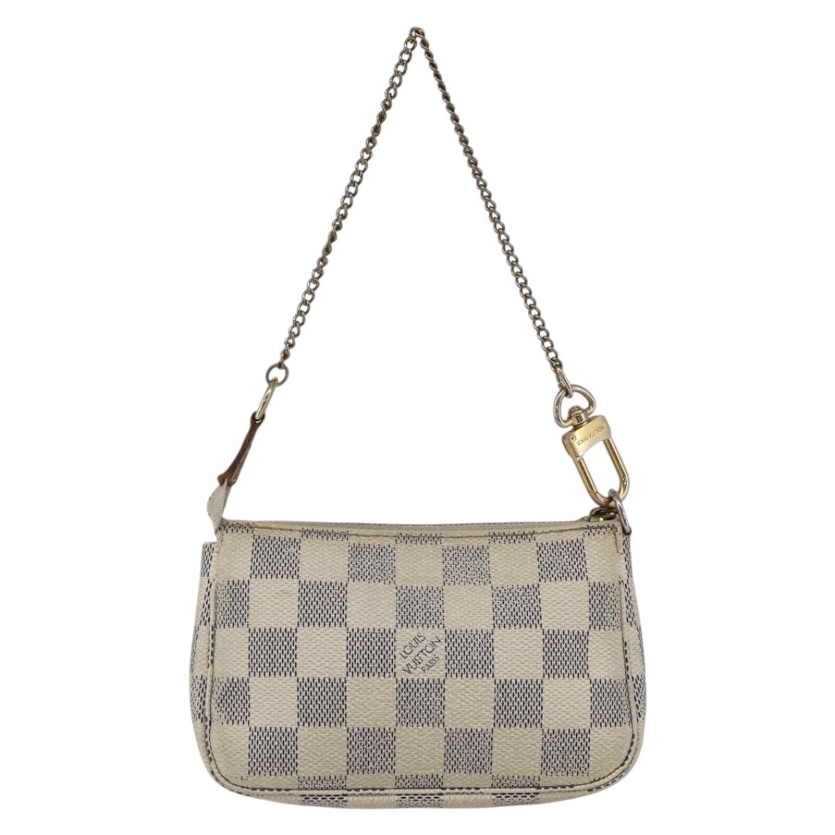 LOUIS VUITTON Damier Azur Mini Pochette Accessoires Pouch N63005 LV Auth ka849