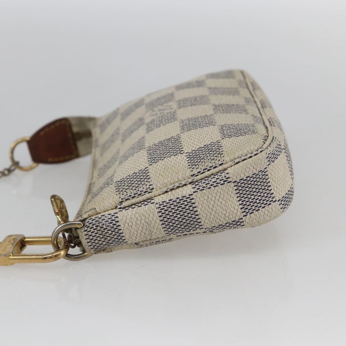 LOUIS VUITTON Damier Azur Mini Pochette Accessoires Pouch N63005 LV Auth ka849