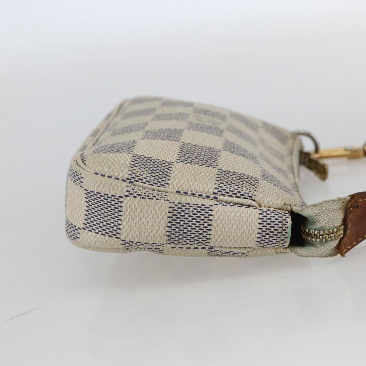 LOUIS VUITTON Damier Azur Mini Pochette Accessoires Pouch N63005 LV Auth ka849