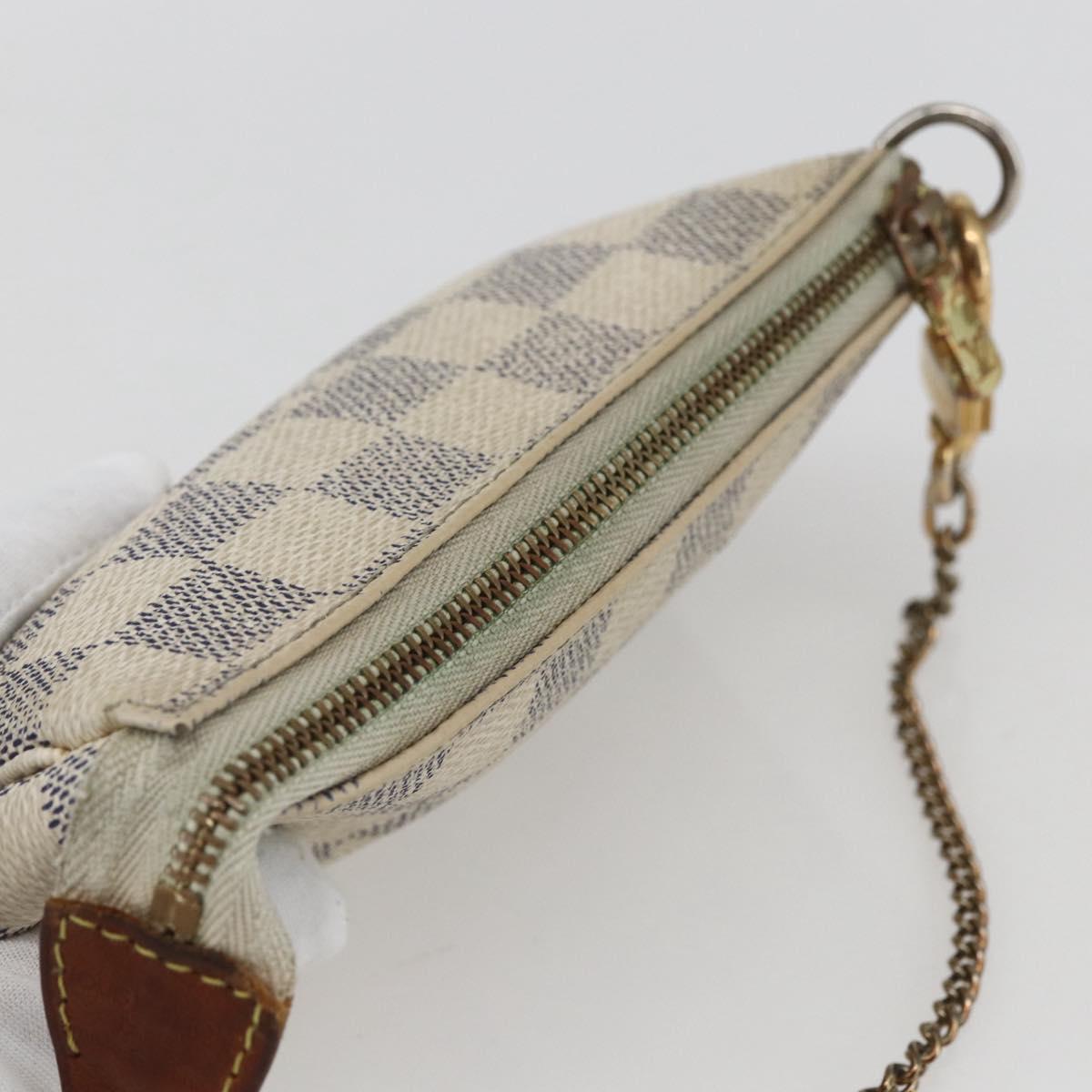 LOUIS VUITTON Damier Azur Mini Pochette Accessoires Pouch N63005 LV Auth ka849