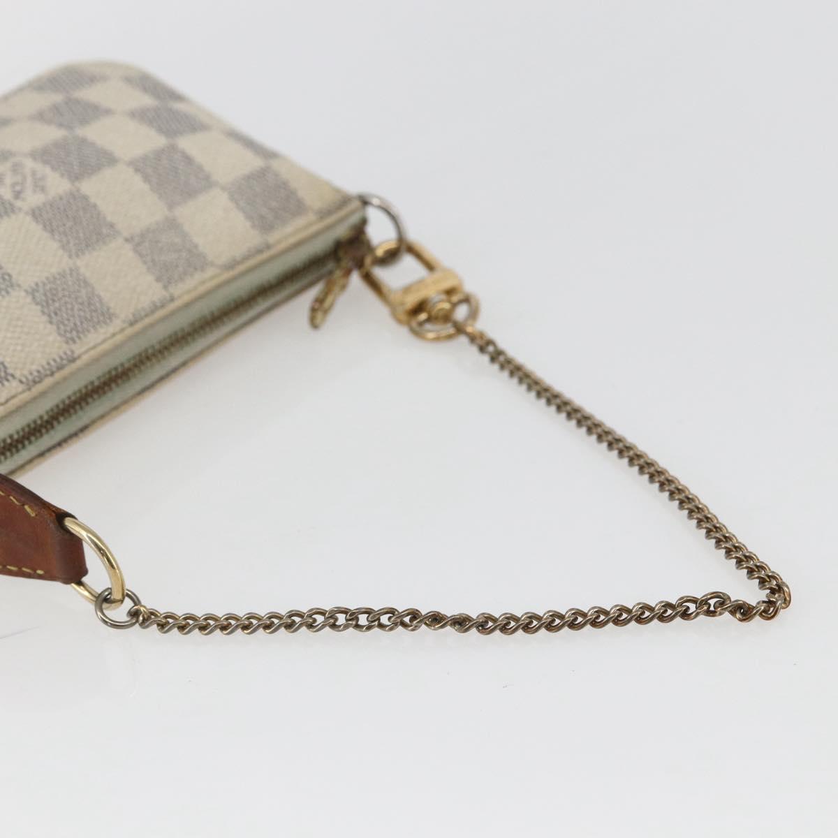 LOUIS VUITTON Damier Azur Mini Pochette Accessoires Pouch N63005 LV Auth ka849