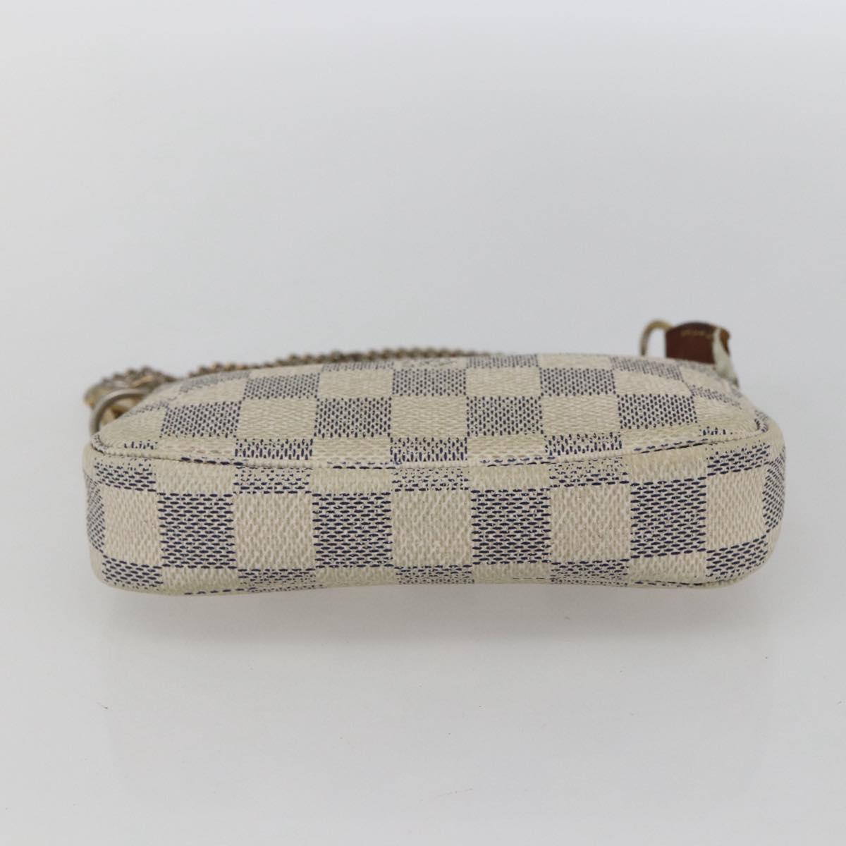 LOUIS VUITTON Damier Azur Mini Pochette Accessoires Pouch N63005 LV Auth ka849