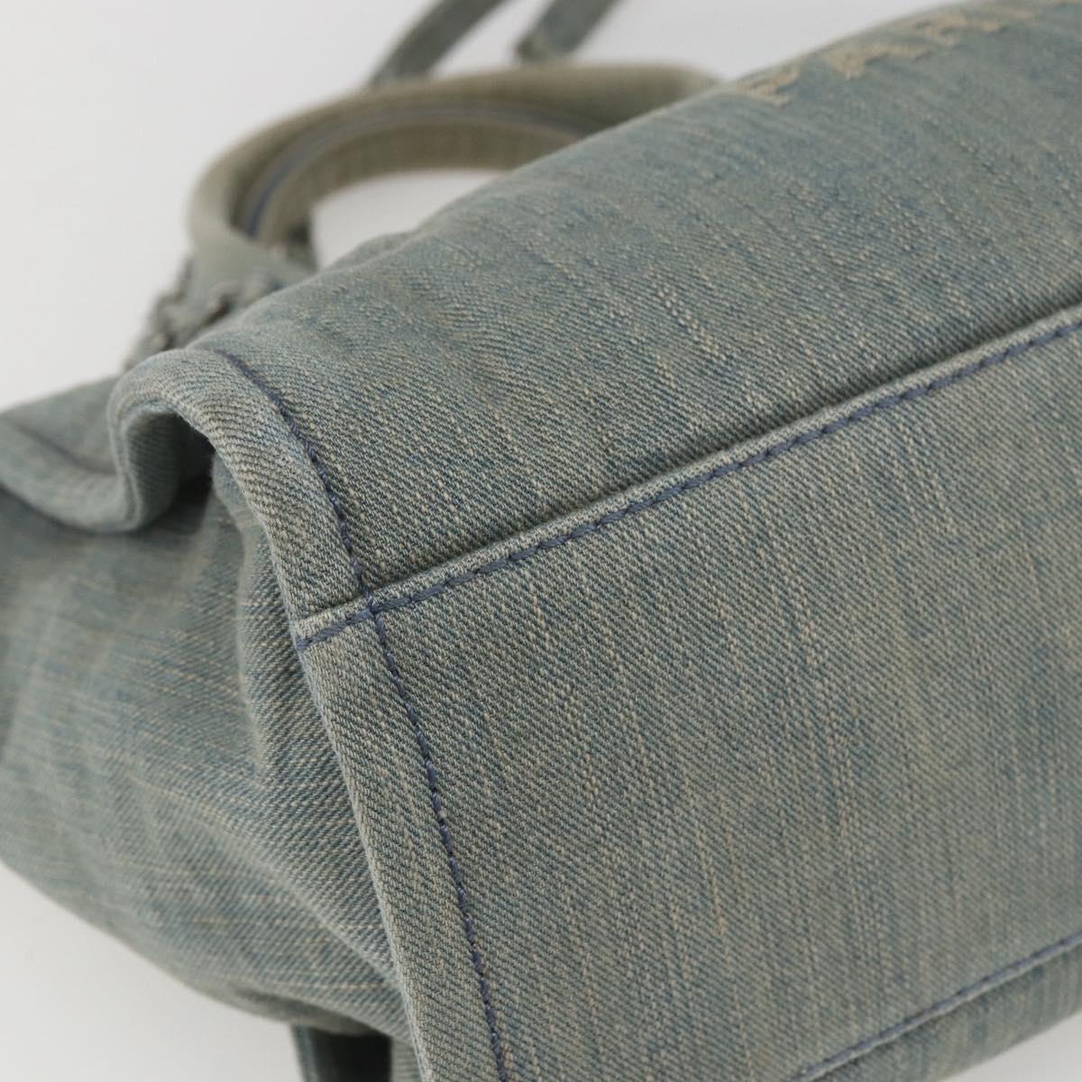 CHANEL Chain Deauville Tote Bag Denim Blue CC Auth ka852V