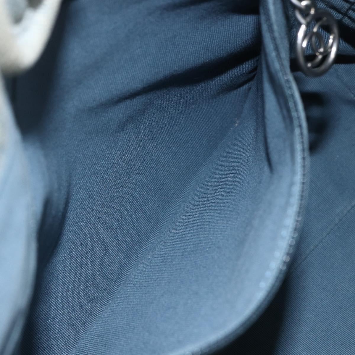 CHANEL Chain Deauville Tote Bag Denim Blue CC Auth ka852V