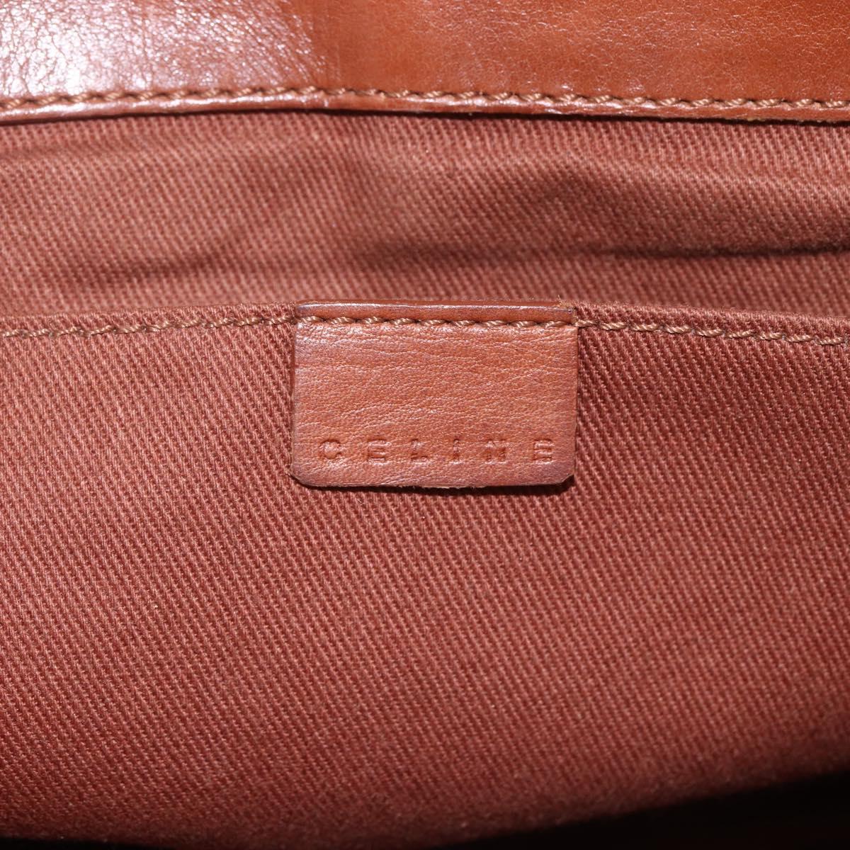 CELINE Boogie bag Hand Bag Leather Brown Silver Auth ka853