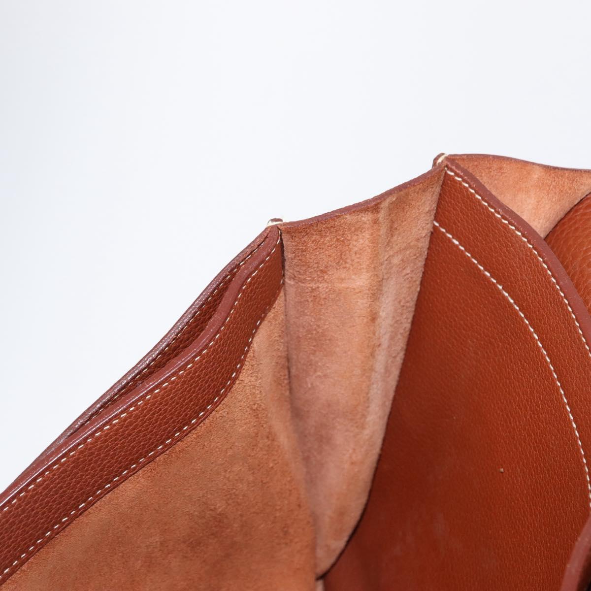 HERMES Sac Adepeche 38 Business Bag Leather Brown Auth ka858