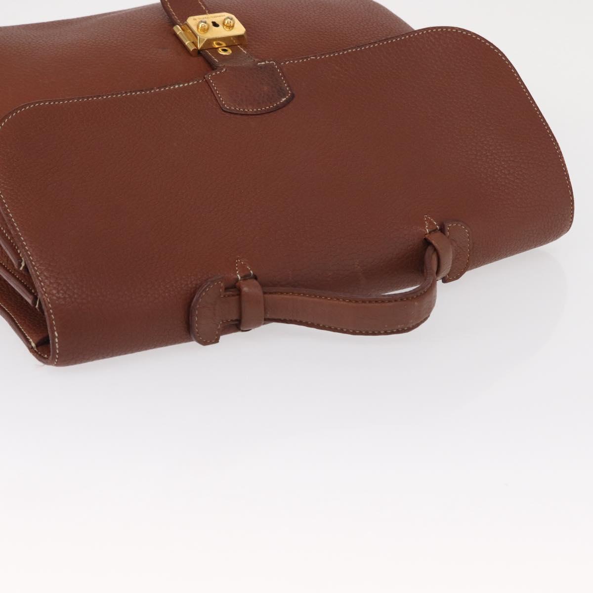 HERMES Sac Adepeche 38 Business Bag Leather Brown Auth ka858