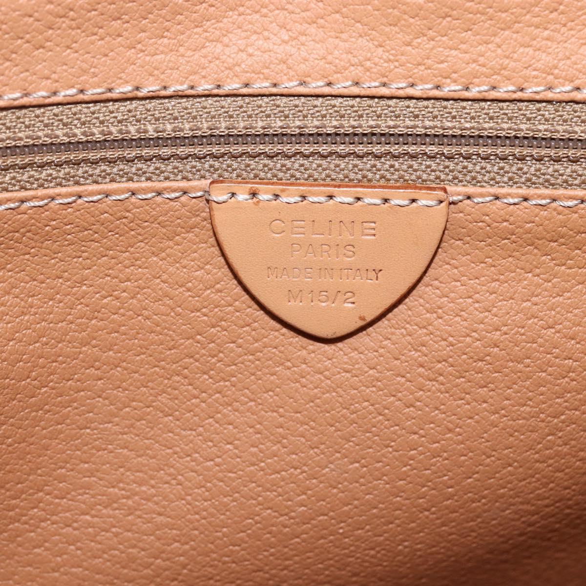 CELINE Macadam Canvas Tote Bag PVC Leather Brown Gold Auth ka860